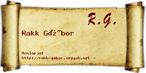 Rakk Gábor névjegykártya