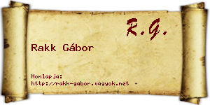 Rakk Gábor névjegykártya